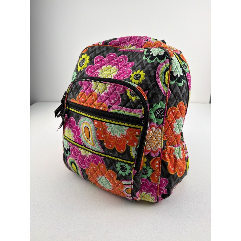 Vera Bradley Ziggy Zinnia Backpack Women Large Multi Color Quilted Floral Boho